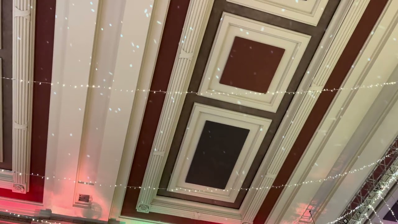 Projected Snowflakes on Ceiling at Union Station KC 2025