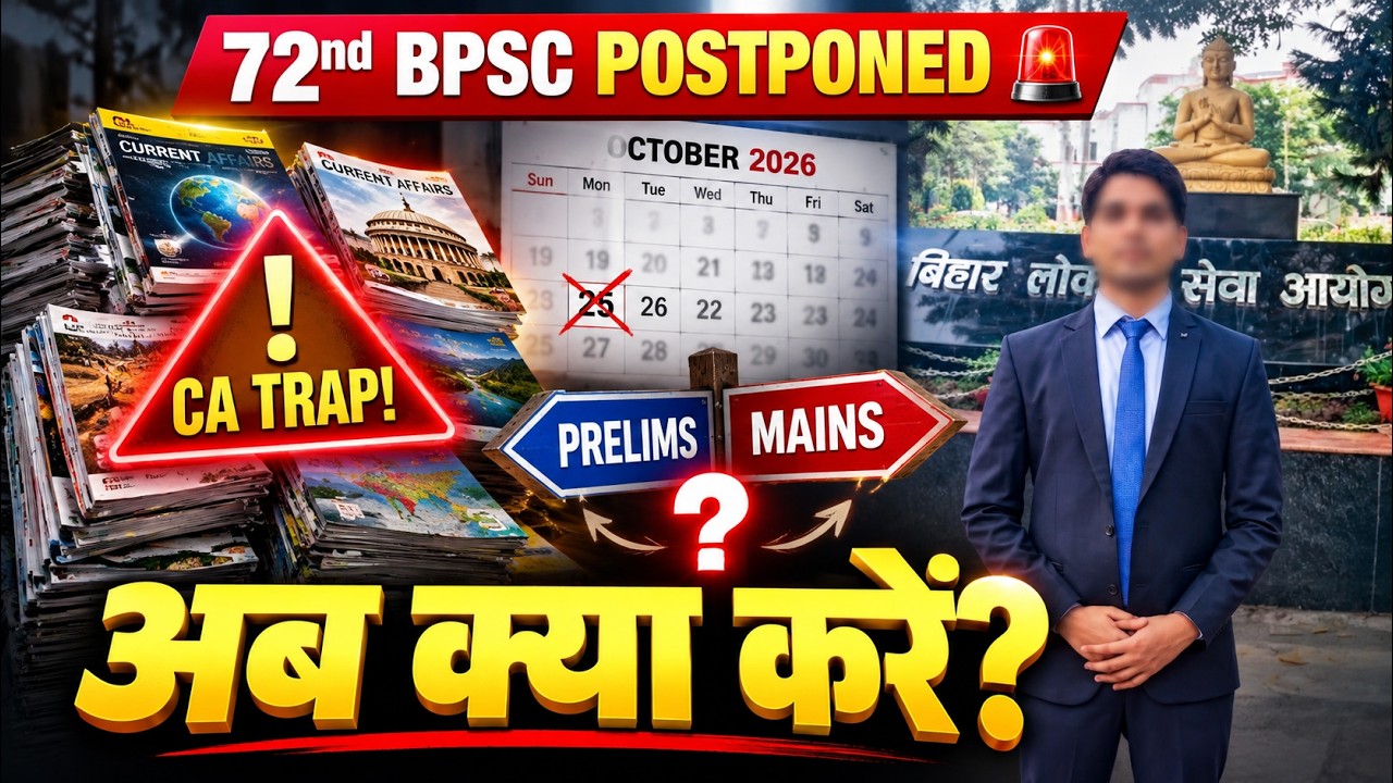 72nd BPSC New Exam Date 2026 🚨 October 25 Postponed | What Now?