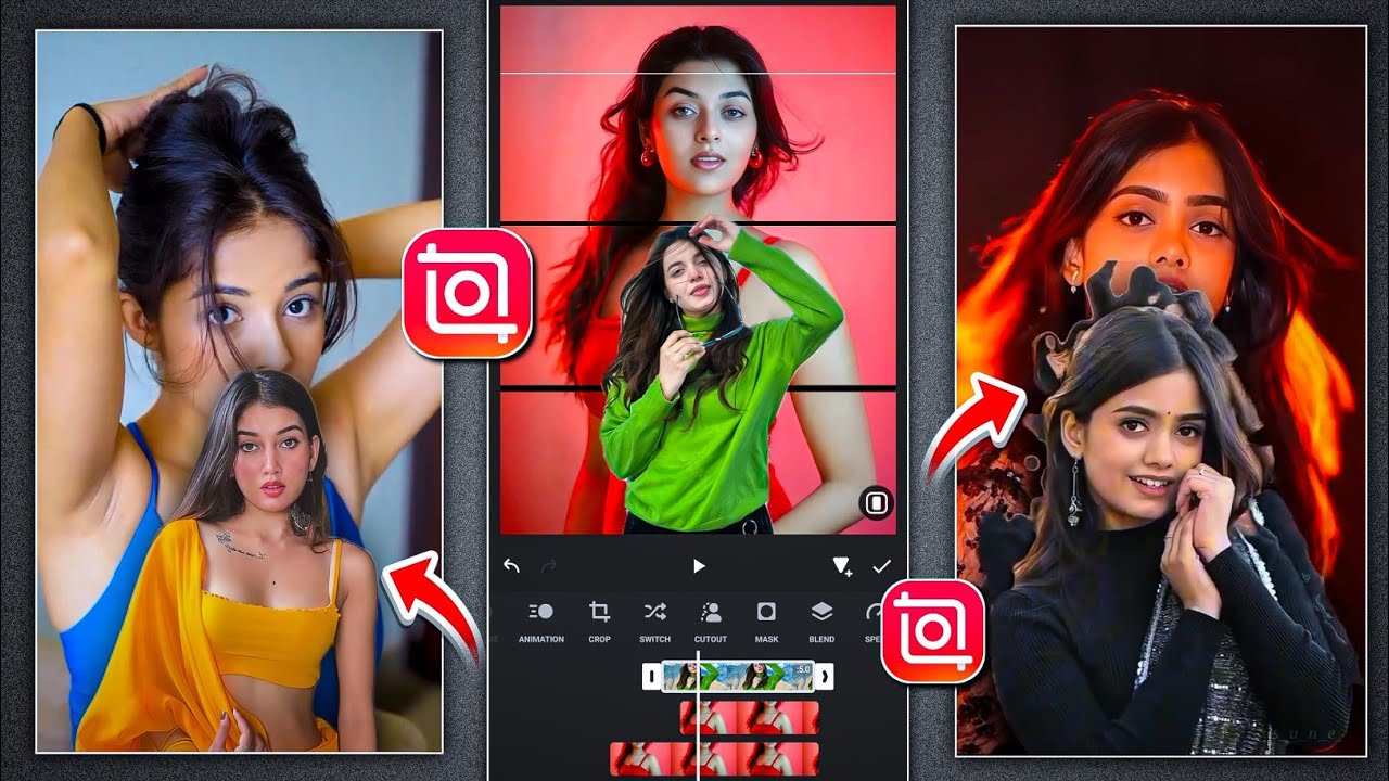 Trending Split Cutout Transition Reels Editing In Inshot | Inshot App Transition Reels Editing