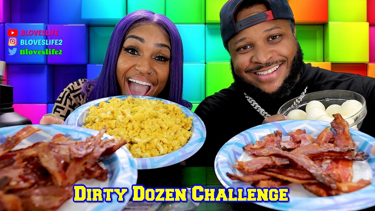 Dirty Dozen Breakfast Challenge: By PR Gang and Bloveslife 12 Eggs, 12 Bacon, 12 minutes