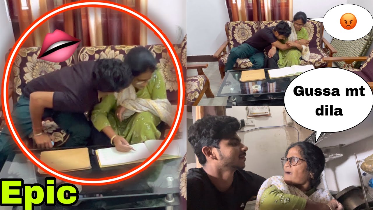 Kiss prank On my mom || Epic react || Prank on mom Gussa Aagya mummy ko
