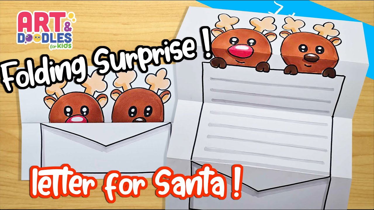 How to draw A REINDEER | FOLDING SURPRISE | Art and doodles for kids
