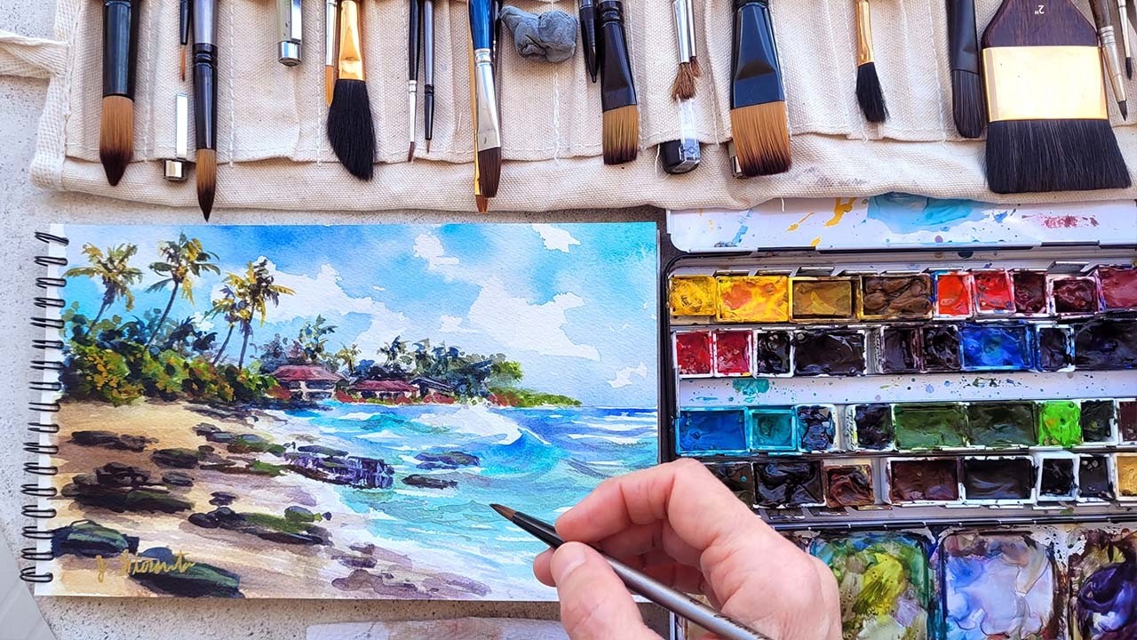 Painting Hawaii: 2 Serene Watercolor Seascapes in My Sketchbook