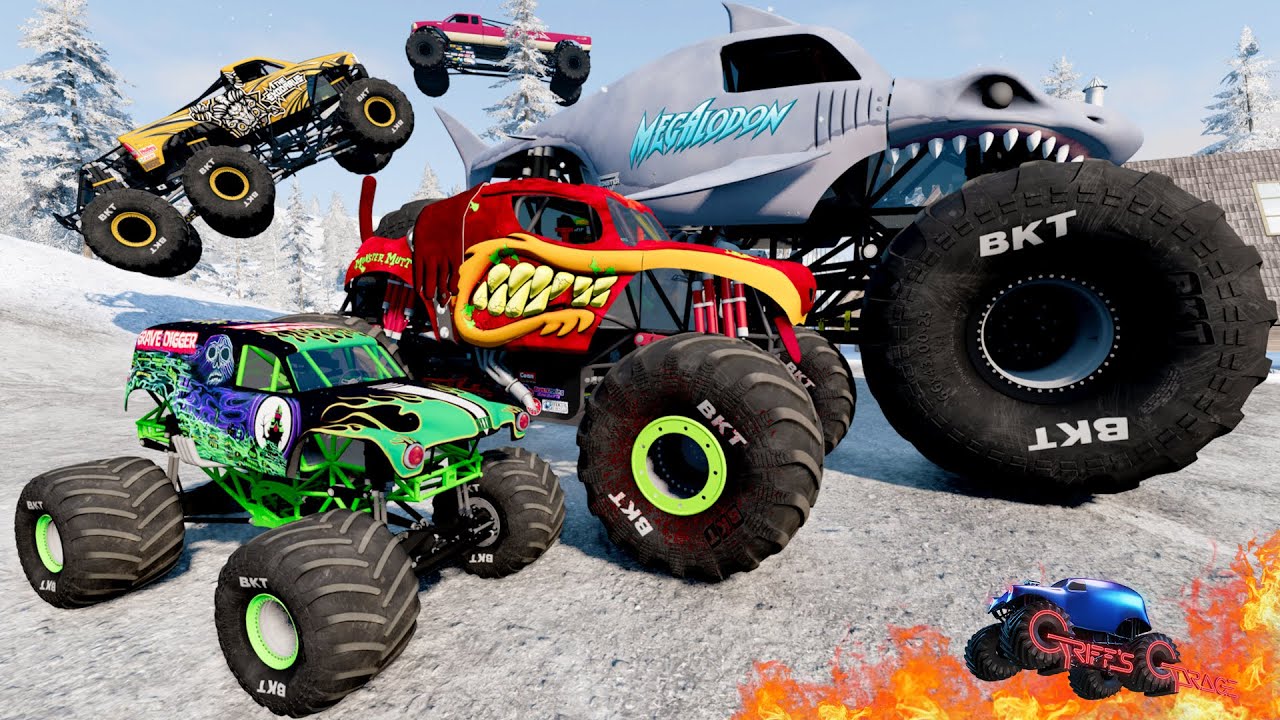 Monster Jam INSANE Big vs Small Monster Truck Races and High Speed Jumps #5