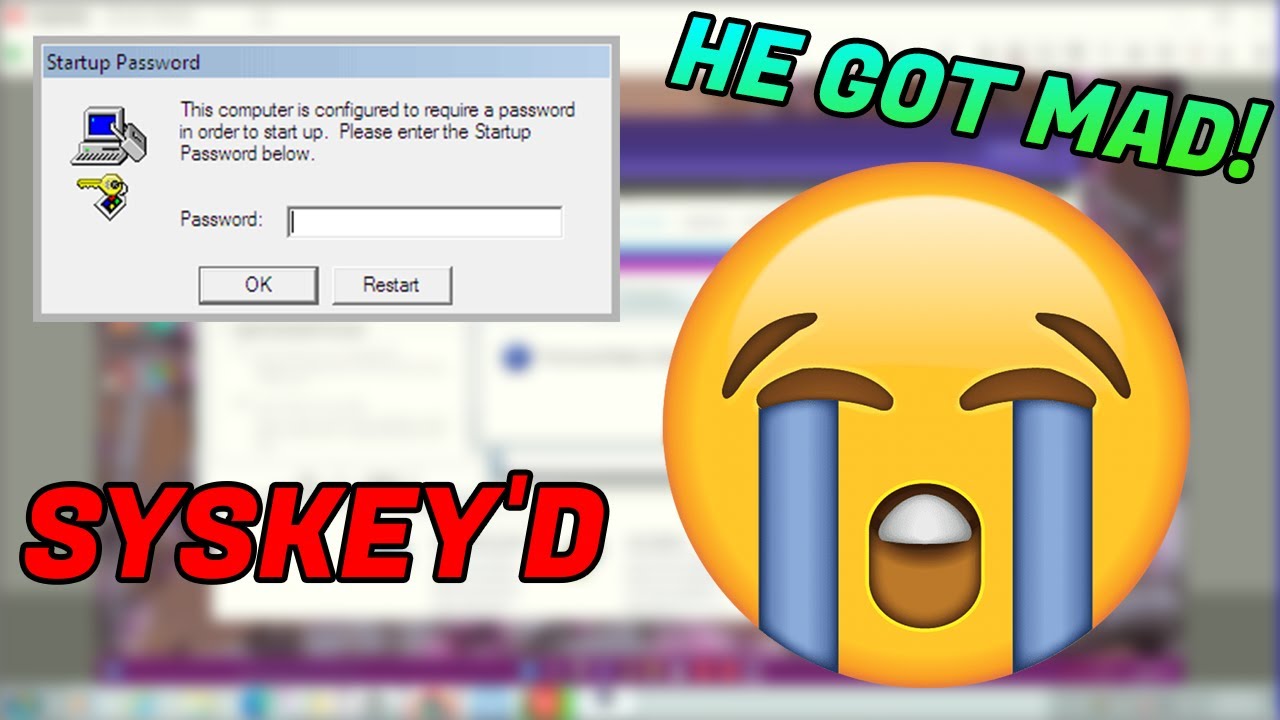 TRASHING and LOCKING a SCAMMERS PC [SYSKEY'D]