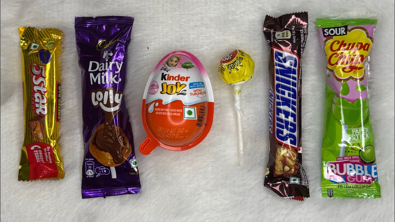 ASMR Most Popular Candys / some lots of colorful rainbow lollipop candy / unpacking chocolate eat