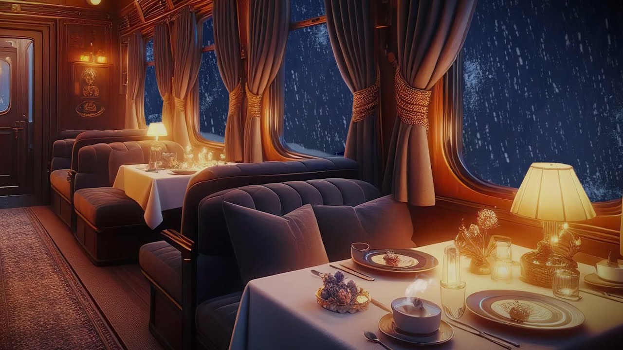 Cozy Train Cabin Atmosphere with Blizzard and Train Sounds - Perfect for Relaxation or Deep Sleep
