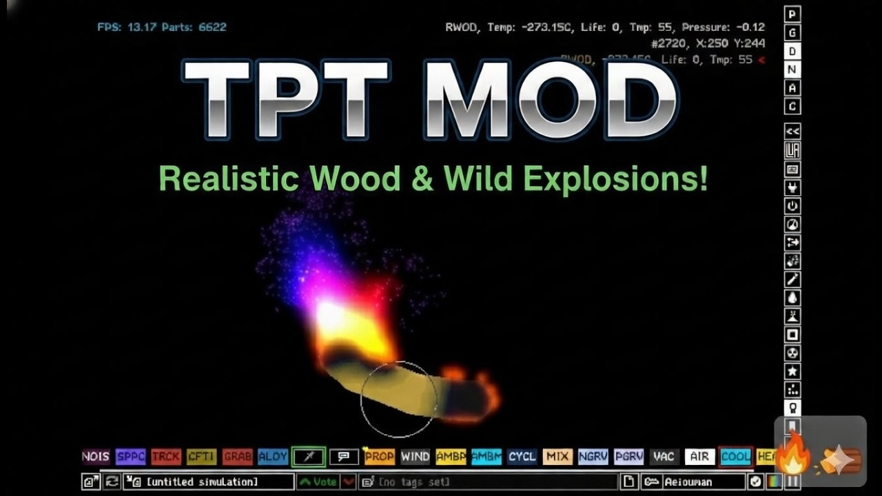 The Powder Toy Mod Showcase: Realistic Wood & Radioactive Elements!