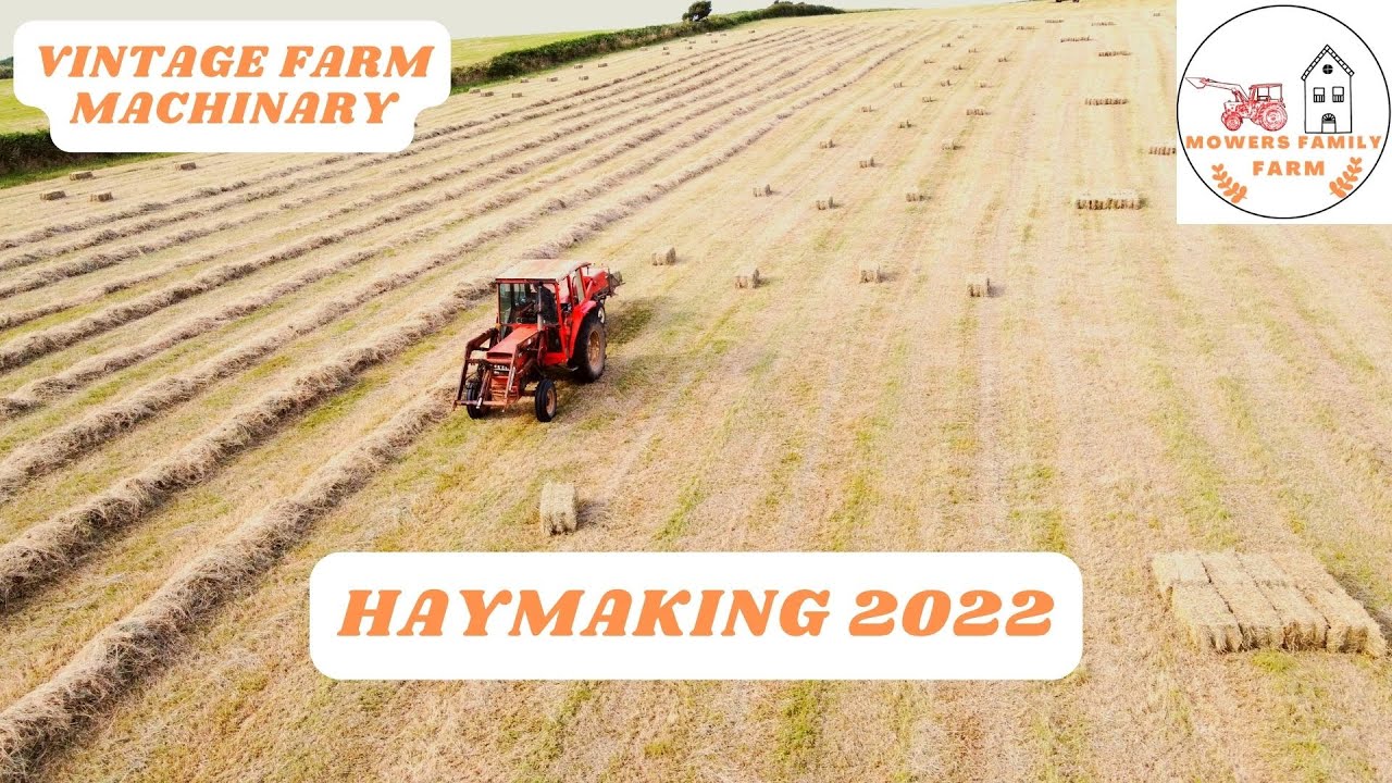 THE BEST HAYMAKING VIDEO OF 2022 USING VINTAGE FARM MACHINERY!  - Baling with New Holland 68 Baler!
