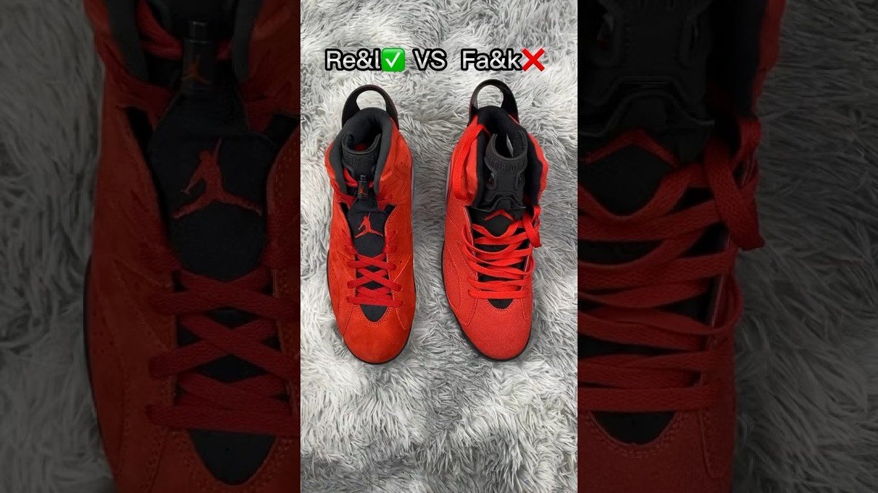 Real Vs Fake Red Toro Jordan 6 #sneakerhead #sneakers #viral
