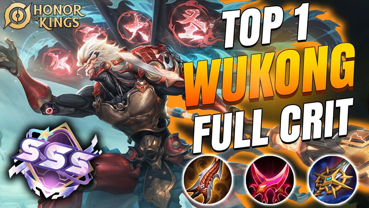 TOP 1 WUKONG 💥 100% CRIT = INSTANT DEATH! | Honor of Kings