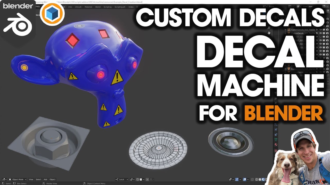 Creating CUSTOM DECALS in Decal Machine for Blender (Use Geometry, Images, or Text!)