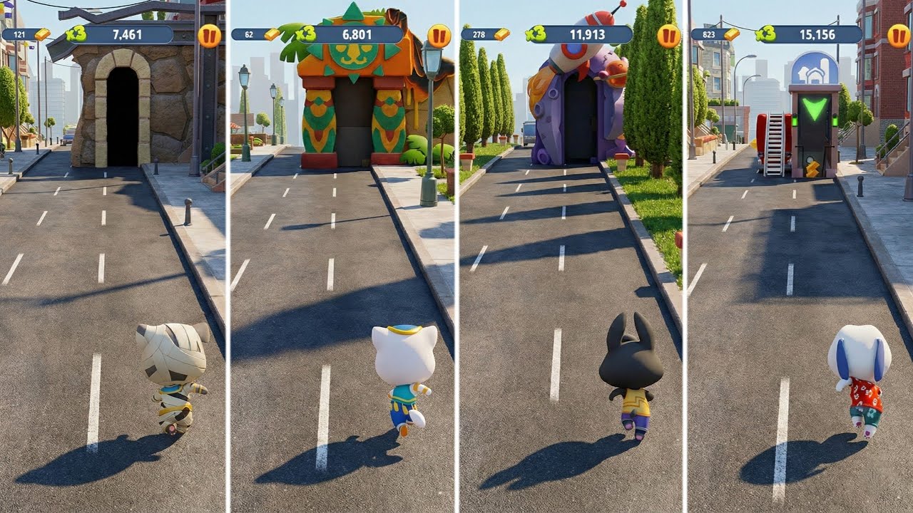 Talking Tom Gold Run: Talking Tom,Talking Angela,Talking Becca,Talking Hank (Android/iOS) Gameplay