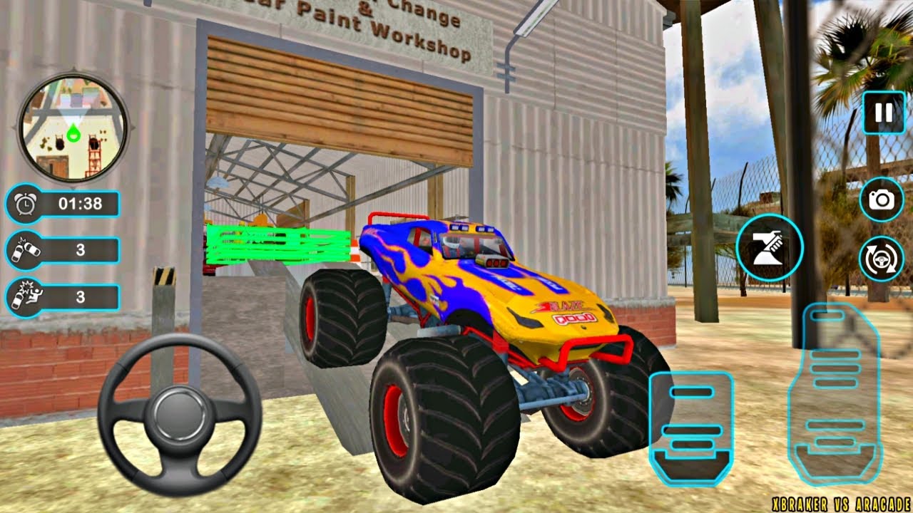 Car Wash Garage Service Workshop - Monster Truck Fire Modern Auto Wash - Android Gameplay