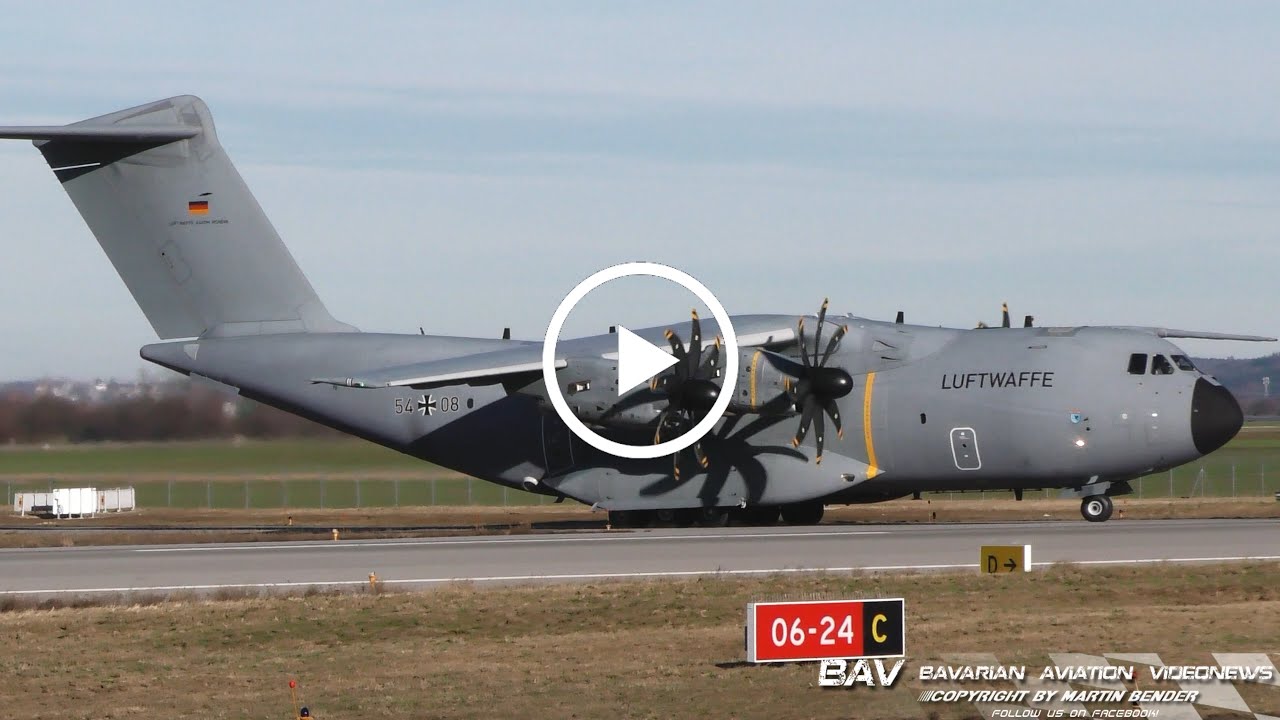 Airbus A400M Atlas - German Air Force 54+08 - takeoff at Memmingen Airport