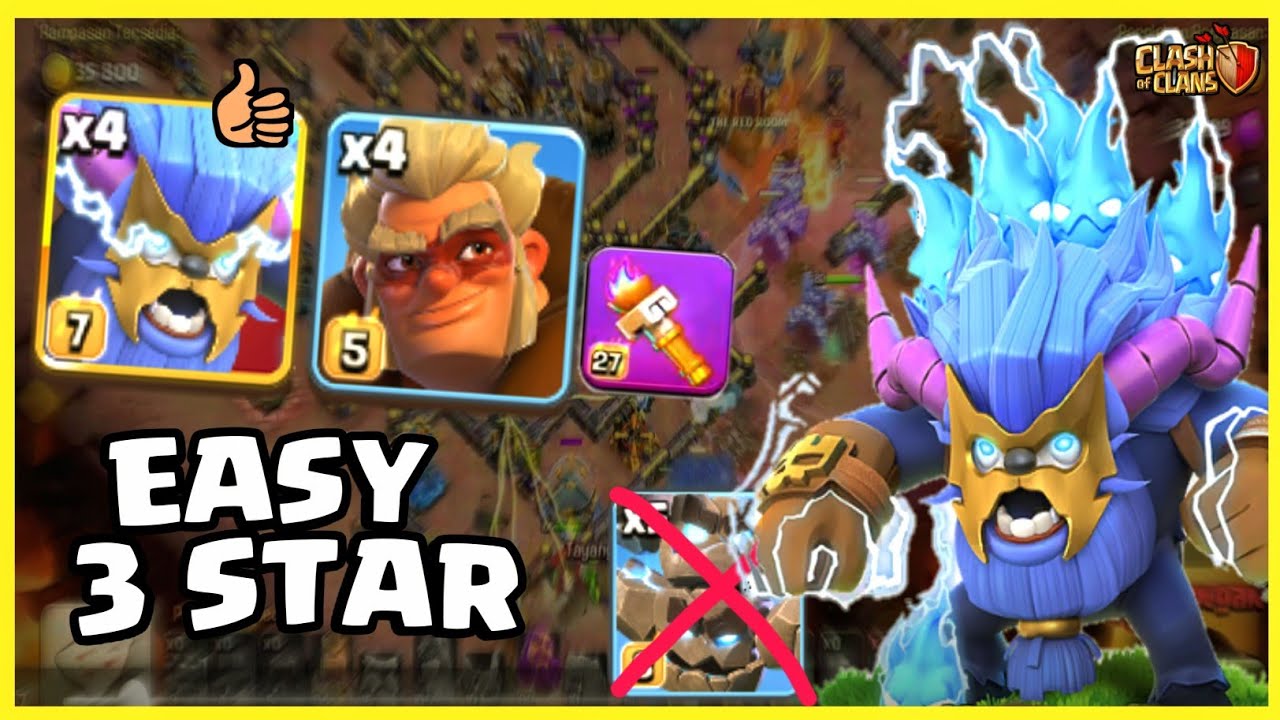 THIS ARMY Is Super Strong ❗ SUPER YETI E-TITAN DRUID + Torch 🔥 Best TH18  Attack Strategy