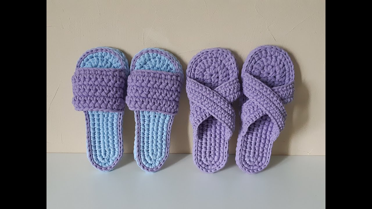 Домашние тапочки из трикотажной пряжи