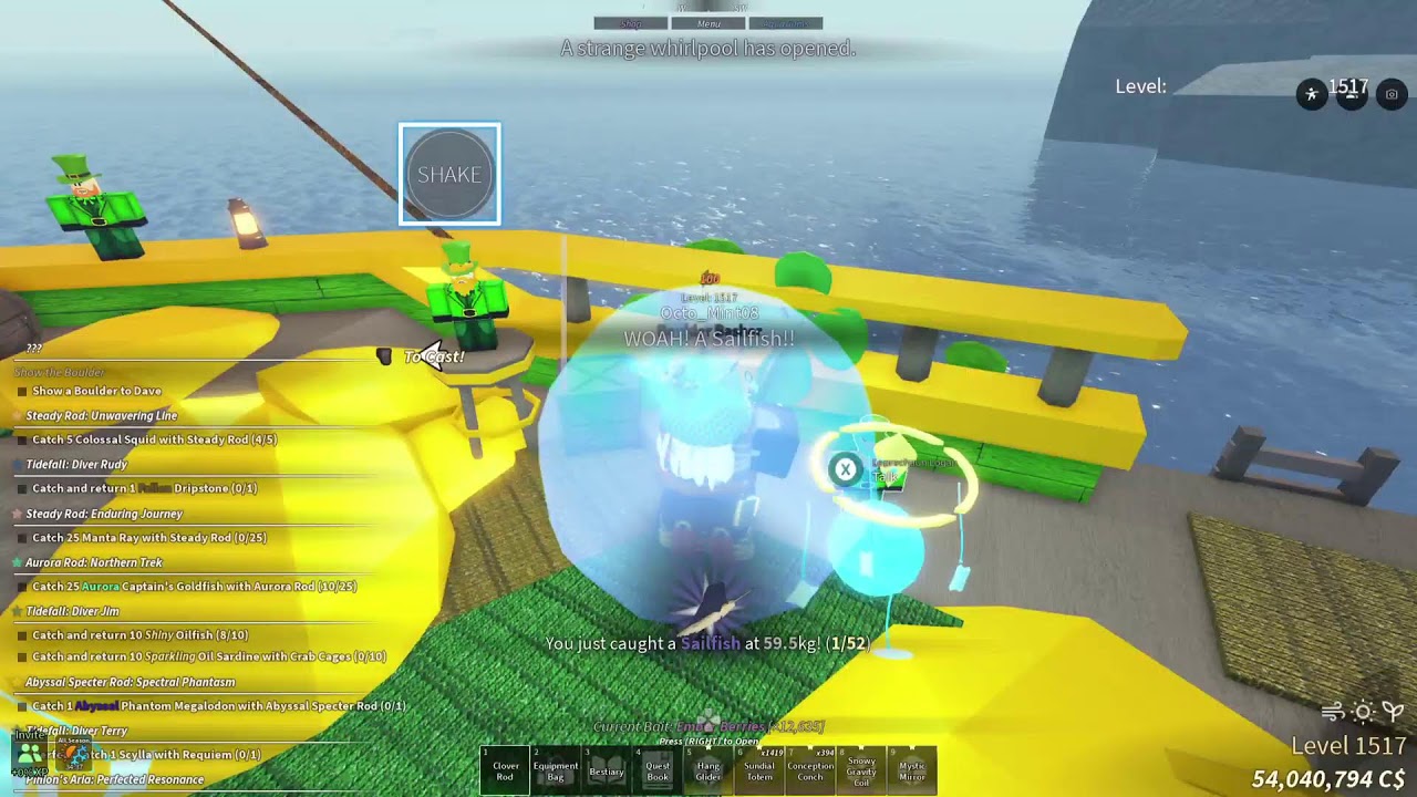 Fisch: Day 107 Grinding for the Mastery & Divine Secret & StPatricks