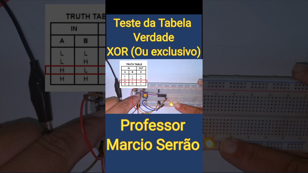 Fun&ccedil;&atilde;o L&oacute;gica XOR. #portaslogicas #74hc86 #eletronica #digital