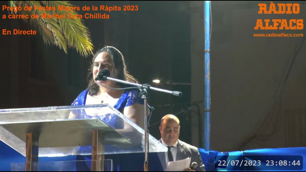Pregó de Festes Majors de La Ràpita 2023 a càrrec de Maribel Cera Chillida