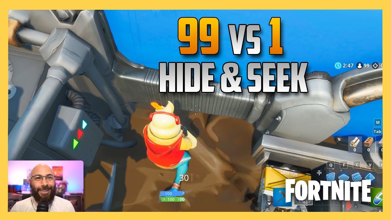 99 vs 1 Hide and Seek - Find the bald man! | Fortnite & Swiftor