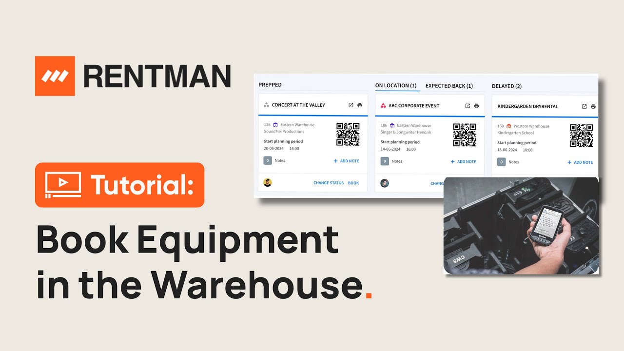 Rentman Tutorial | How to Book Equipment in the Warehouse
