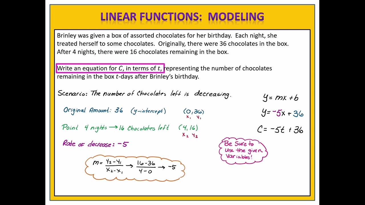 Linear Modeling - Given Initial Amount and a Point (Part 3)