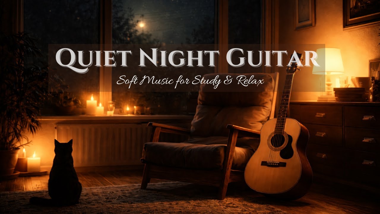 Quiet Night Guitar 🌙 3 Hours for Work, Reading & Relax
