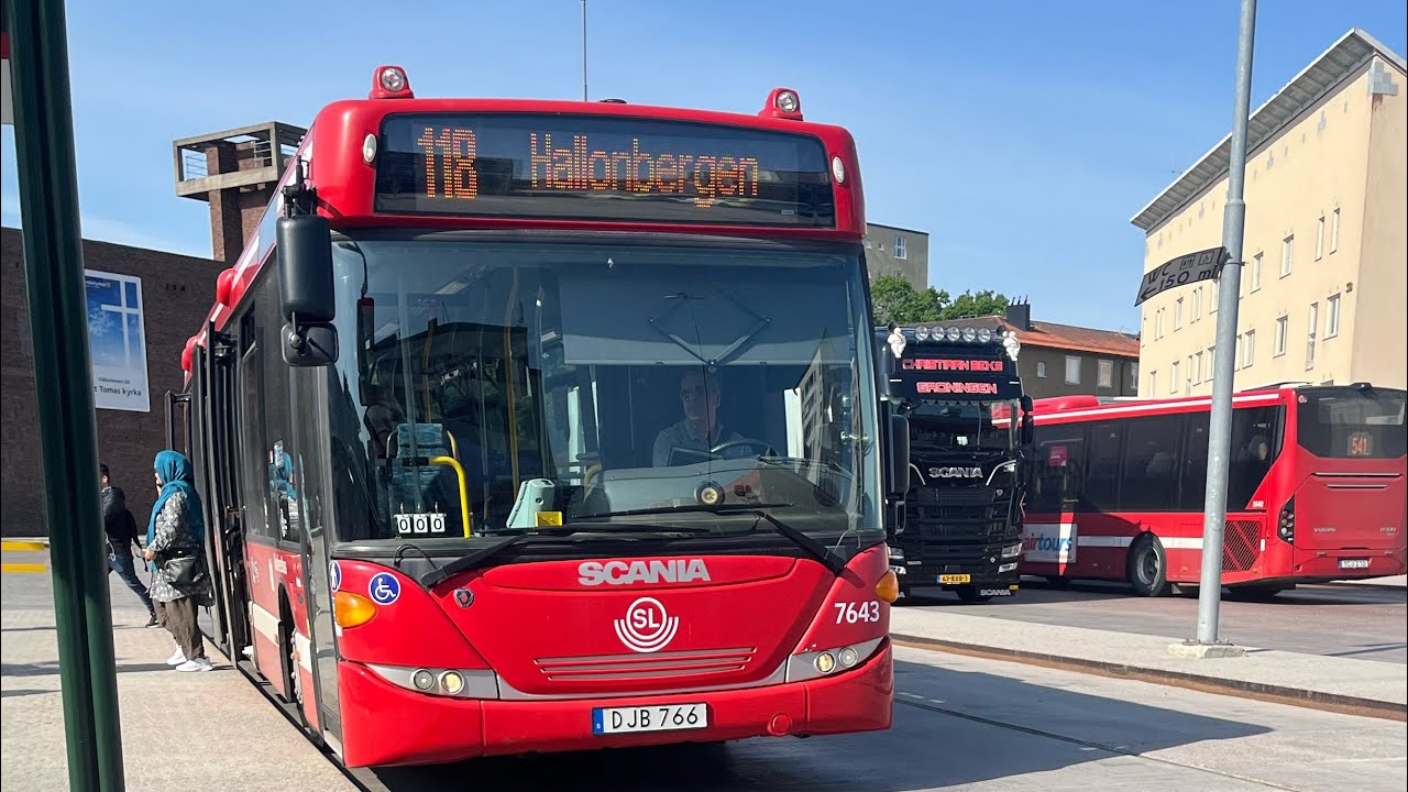 Linje 118 Vällingby-Spånga station med VR 7643