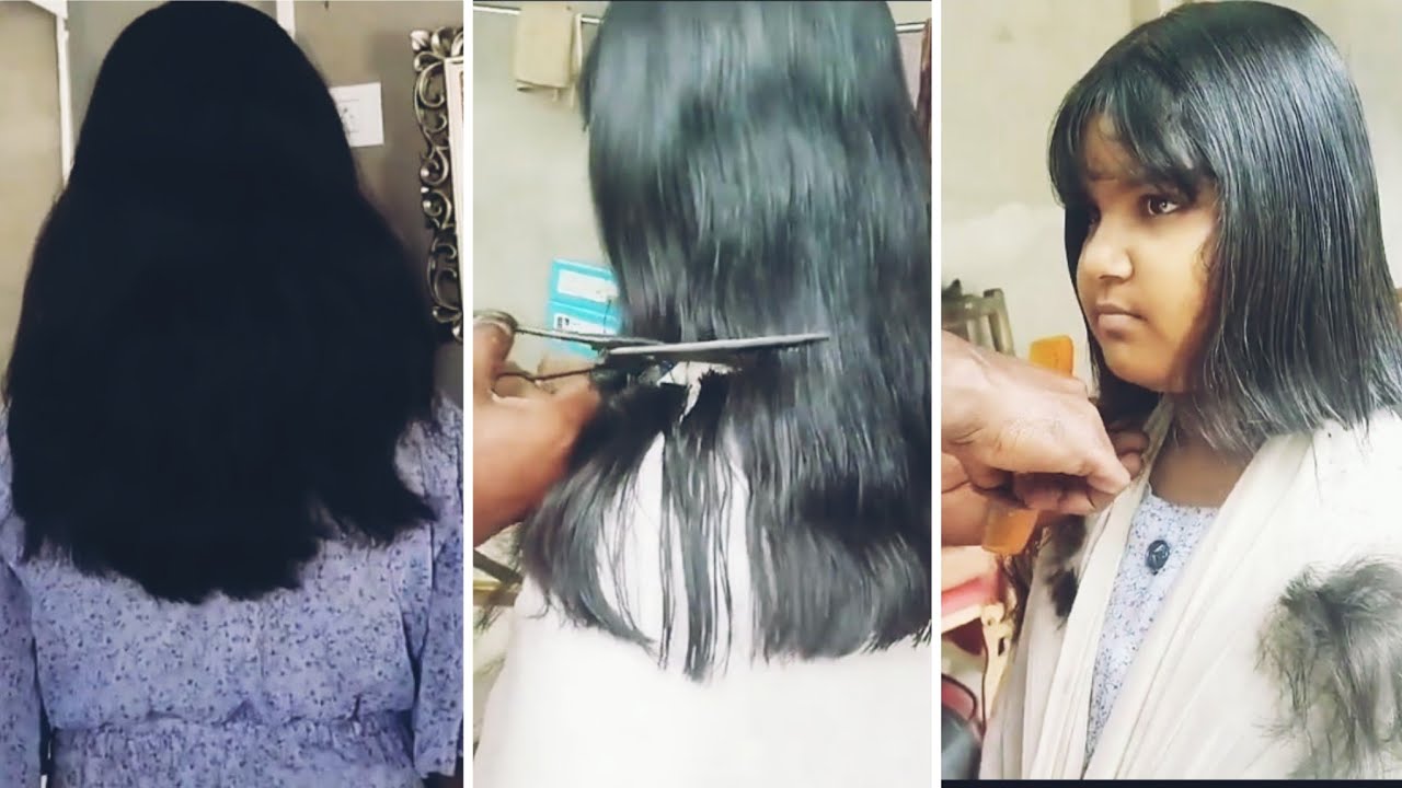 Beautiful girl's haircut vlog in saloon 