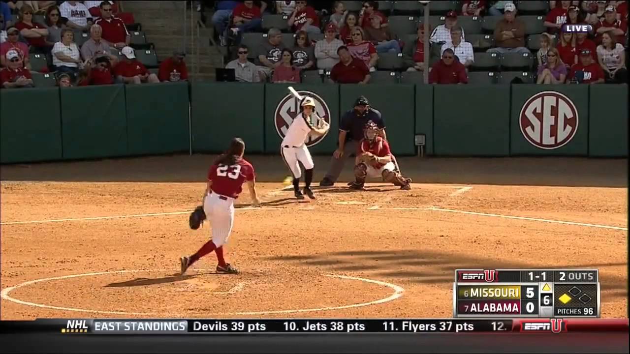 04/06/2013 Missouri vs Alabama Softball Highlights