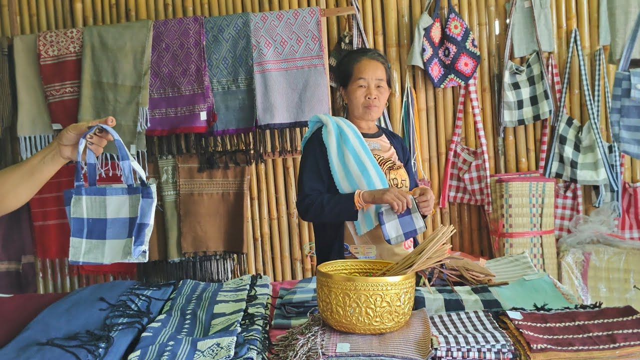 สินค้าผ้าแพรทาง#สปป.ลาว บ้านดอนแดง #เมืองจำพอน