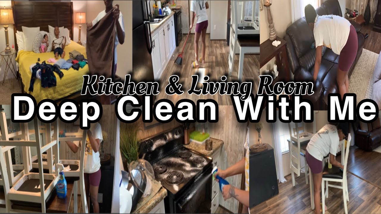 Deep Clean with Me| Kitchen&Living Room Space| Speed Cleaning| Wife & Mom of 4| Clean with Me 2021
