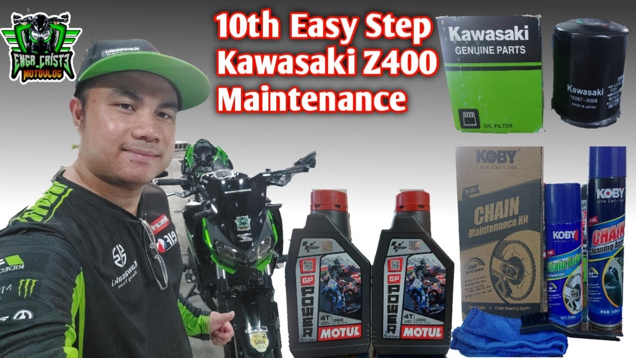 Kawasaki Z400 Maintenance D.I.Y. | Change Oil | Change Oil Filter | Chain Maintenance kit |