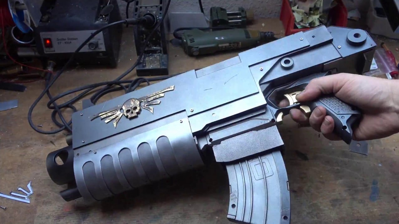 NERF Warhammer 40k mod: Making the wing skull, assembly, aging