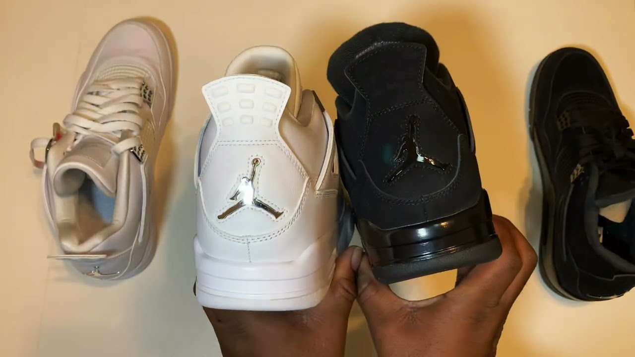 COMPARISON- “AIR JORDAN 4” (BLACK VS PURE MONEY)
