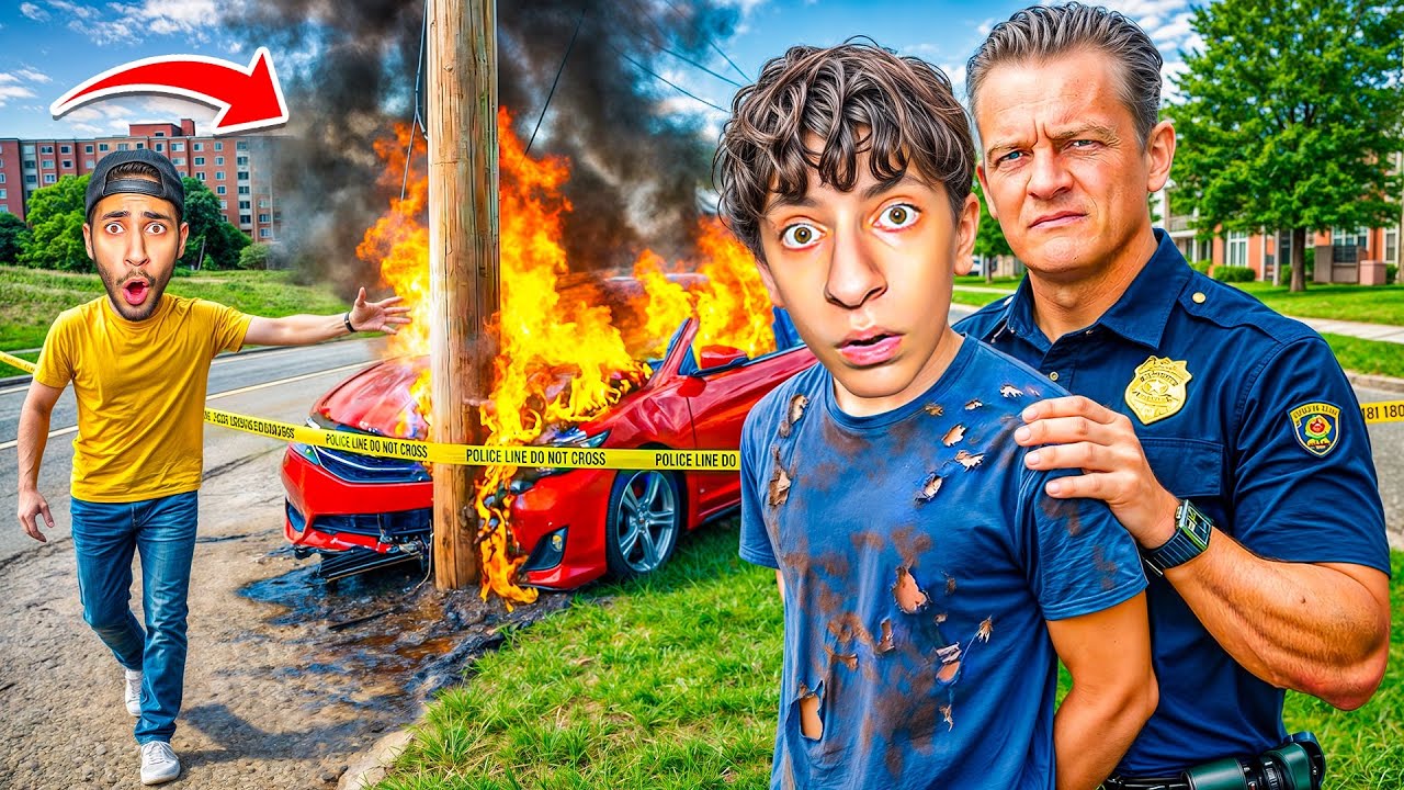 عملنا حادث قوي بسيارة بابا😱|جواد تعلم السواقة وأخيراً🥲