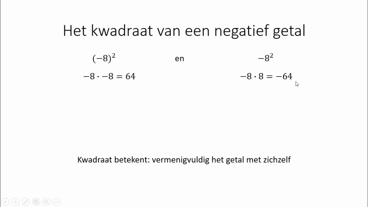 Het kwadraat van een negatief getal (1 HAVO/VWO & 1 VWO)