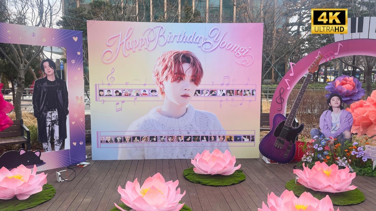 Suga Birthday Projects in Seoul 🎂 | HYBE Ads, Birthday Cafés, Buses & Lotus Garden