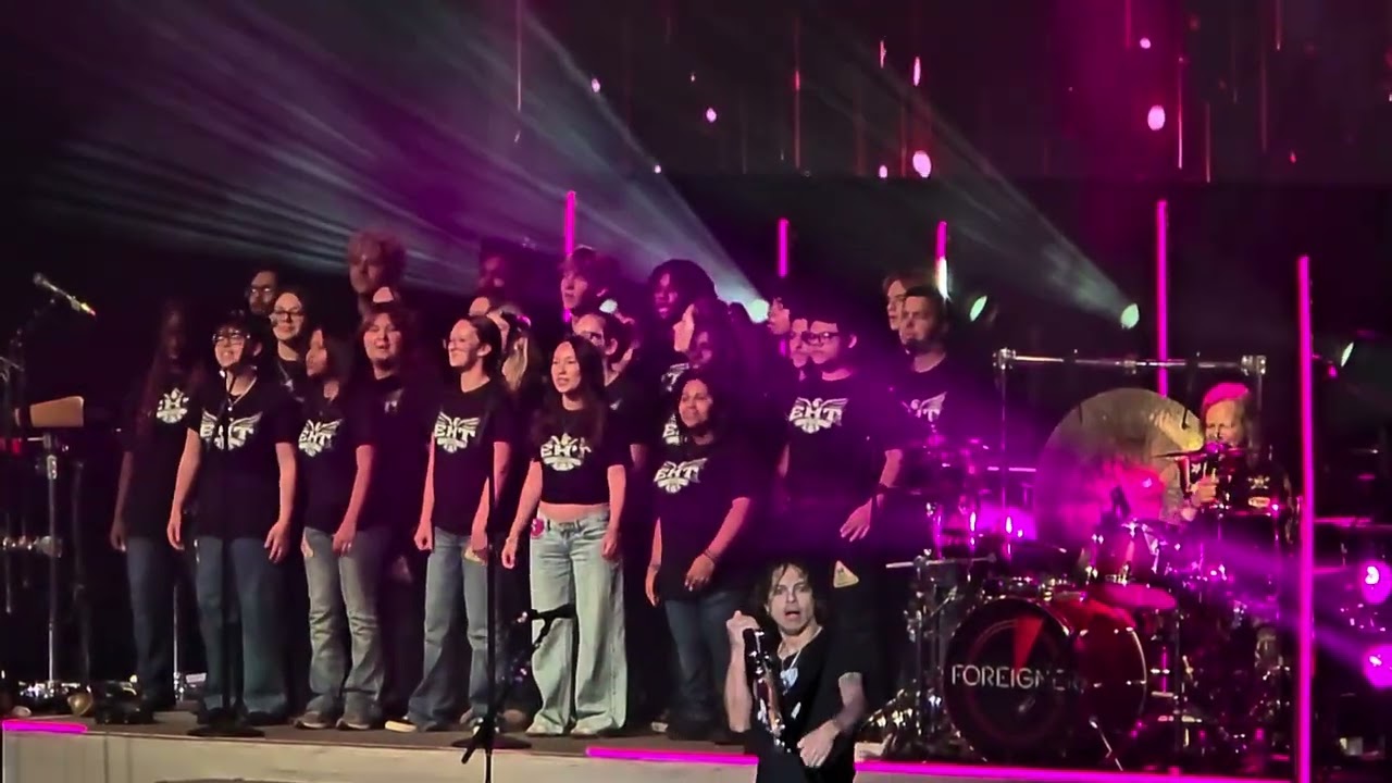 Egg Harbor Township Vocal Ensemble with Foreigner on Oct. 10, 2025 at Hard Rock's Mark Etess Arena.