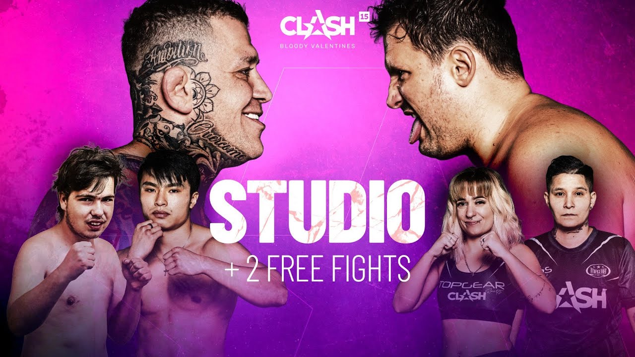 Předzápasové studio + 2 FREE FIGHTS - CLASH 15