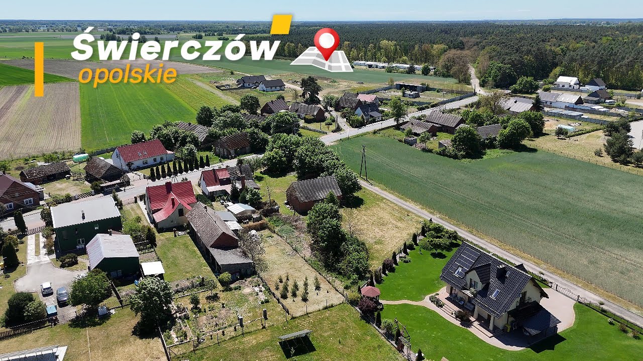 Połowa domu typu bliźniak z działką w Świerczowie | prezentacja nieruchmości z drona