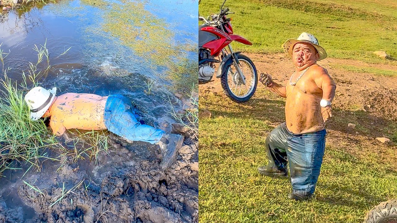 PILILIU FOI SE LAVAR E LEVOU UM EMPURRÃO DE LEÔNCIO NA POÇA DÁGUA | PILILIU DA RESENHA