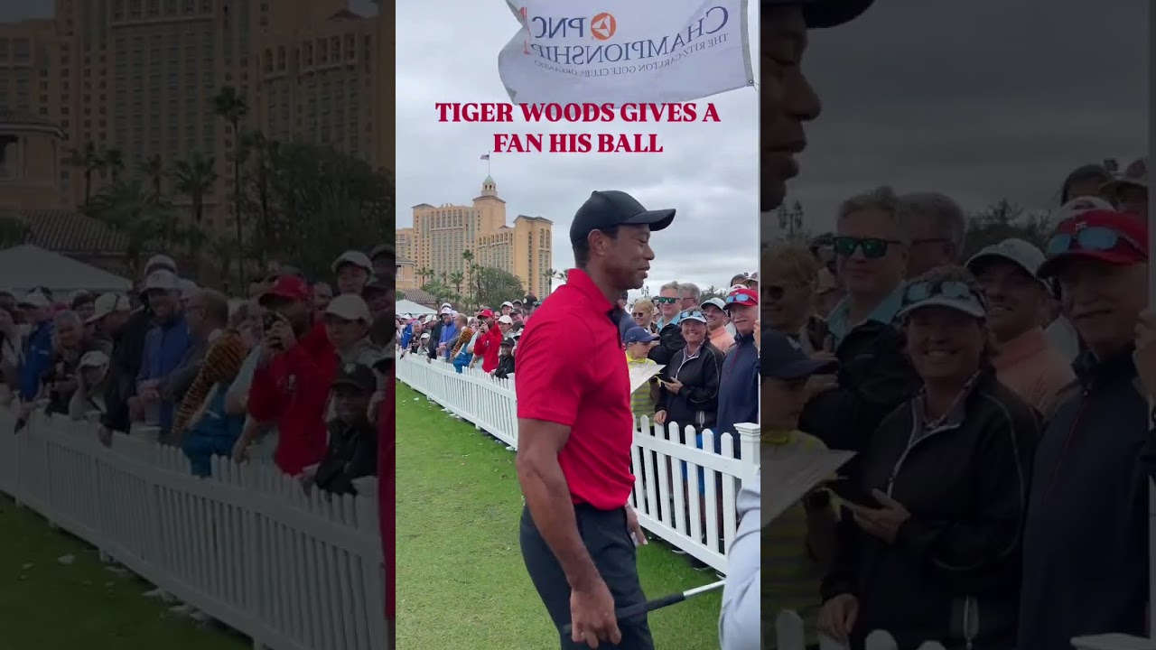 Tiger Woods made this young fans day. &hearts;️ #tigerwoods #pgatour #golf #golffans