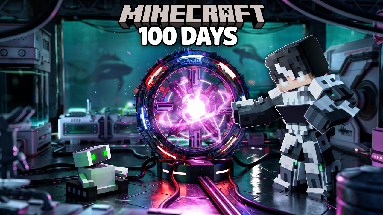 I Survived 100 Days Building a PARTICLE ACCELERATOR in OCEANBLOCK!