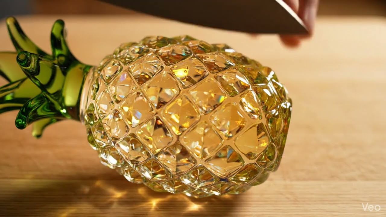 Oddly Satisfying Glass Fruit Cutting in Slow Motion | ASMR Relax