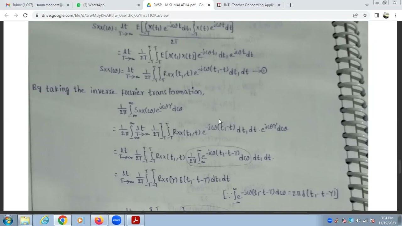 RELATIONSHIP BETWEEN POWER SPECTRAL DENSITY AND AUTOCORRELATION FUNCTION -WIENER KHINCHIN THEOREM