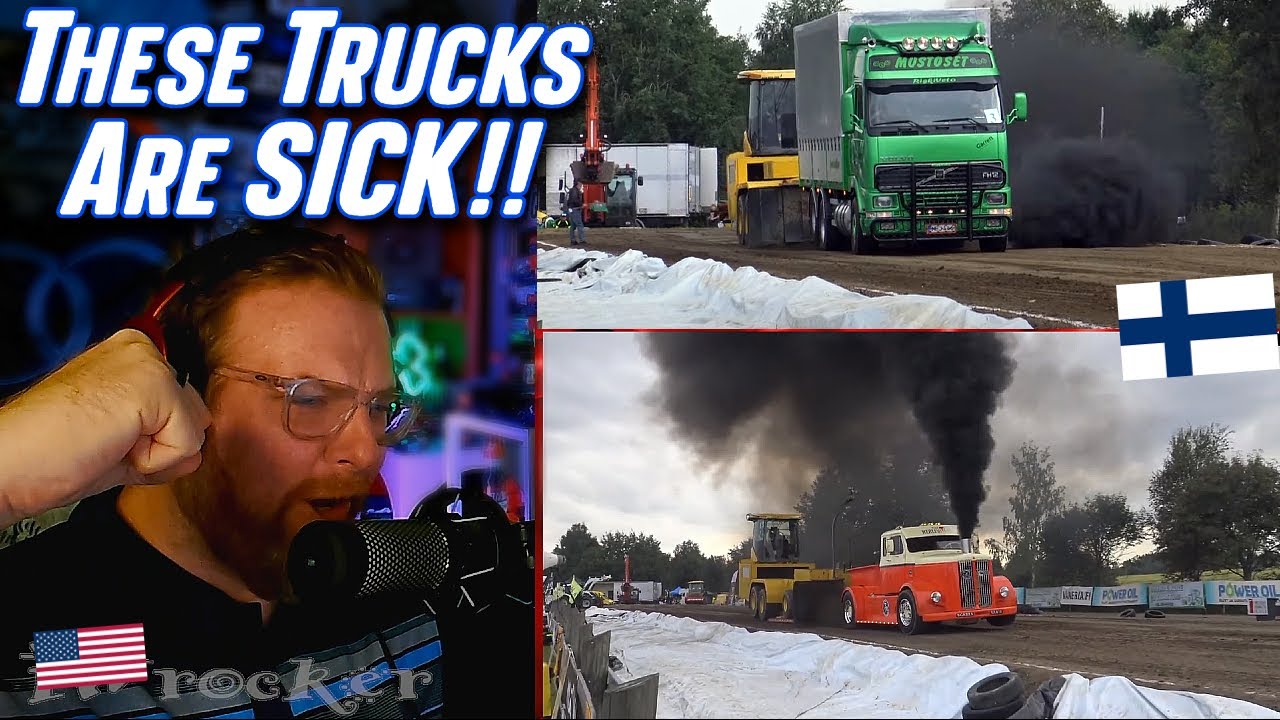 Реакция американцев на выставку Power Truck Show 2024 — Финляндия — Truck Pulls