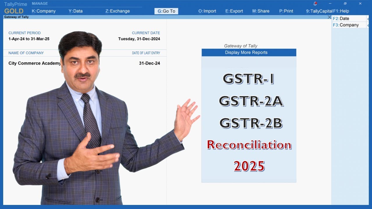 GST Reconciliation in Tally Prime | GSTR-2B, GSTR-2A & GSTR-1 Reconciliation 2025