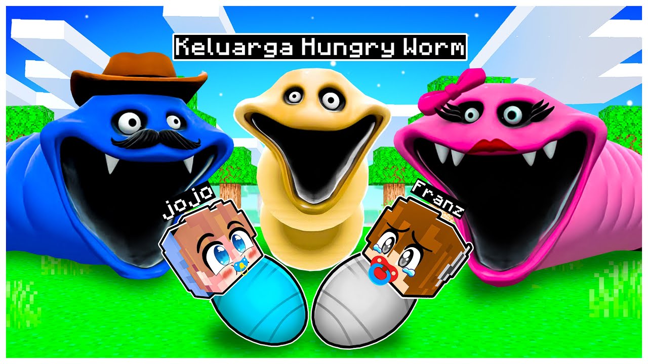 FRANZ & JOJO KETAKUTAN KARENA DI ADOPSI KELUARGA MONSTER CACING di MINECRAFT